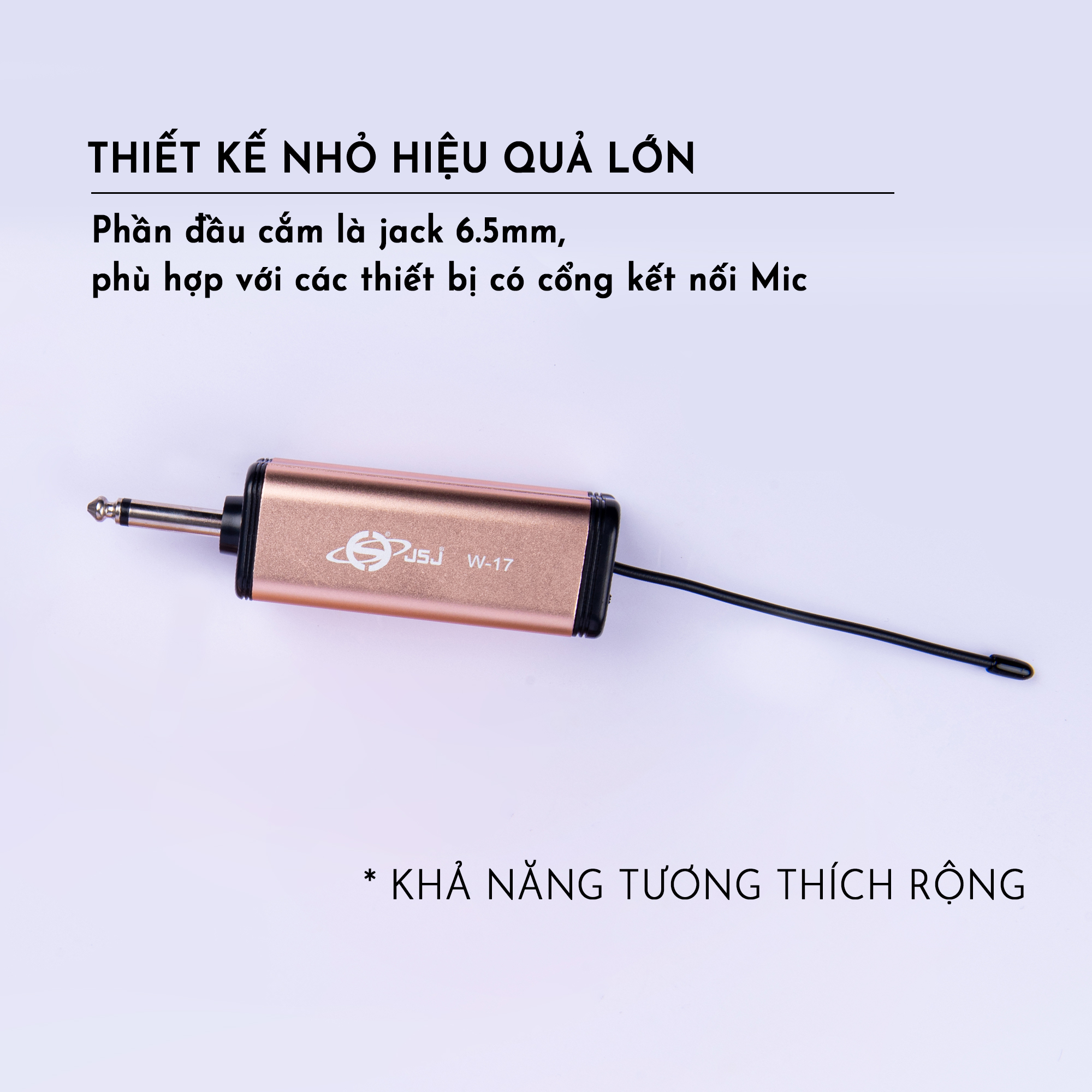 Micro Karaoke Không Dây Cho Loa Kéo JSJ W-17 Hàng Chính Hãng