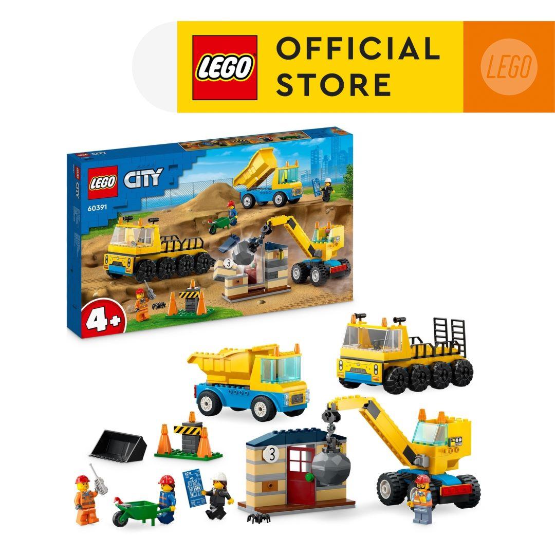 LEGO City 60391 Đồ chơi lắp ráp Xe tải và xe cần cẩu công trình (235 chi tiết)