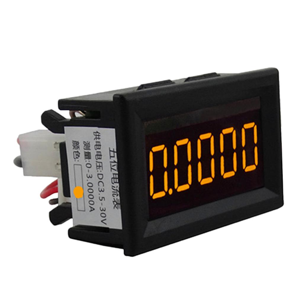 DC 3.5-30V Mini 5 Digit Digital Red LED Ammeter Current Meter Panel Car