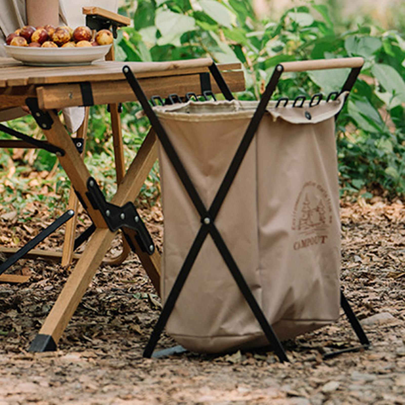 Foldable Trash Bags Holder Stand Frame Portable for Beach Household Barbecue