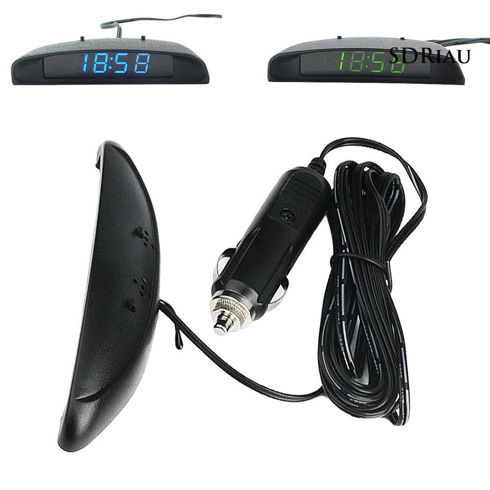 ELECTRONIC Đồng Hồ Điện Tử Có Đèn Led Hiển Thị Nhiệt Độ 3 Trong 1 Cho Xe Hơi