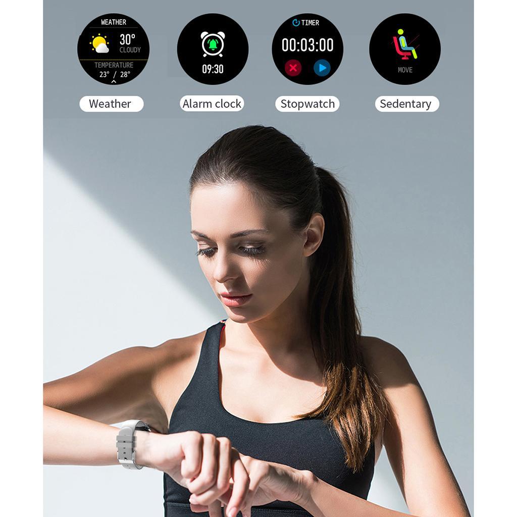 Bluetooth Smart Watch Heart Rate Blood Pressure Fitness Sport Tracker Black