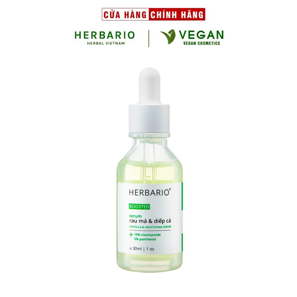 BOOSTED Serum Rau má & Diếp cá Herbario 30ml sạch mụn, thuần chay