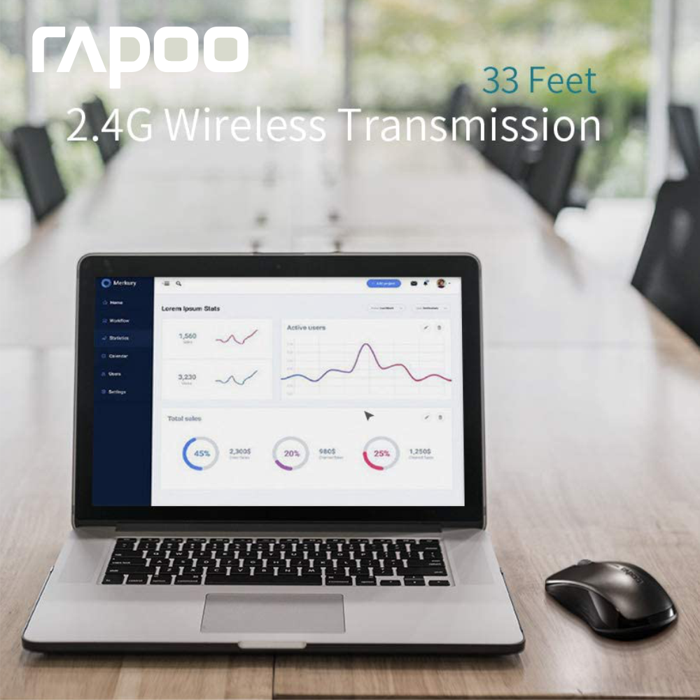 Chuột Không Dây Silent Wireless RAPOO 1680 - Hàng chính hãng