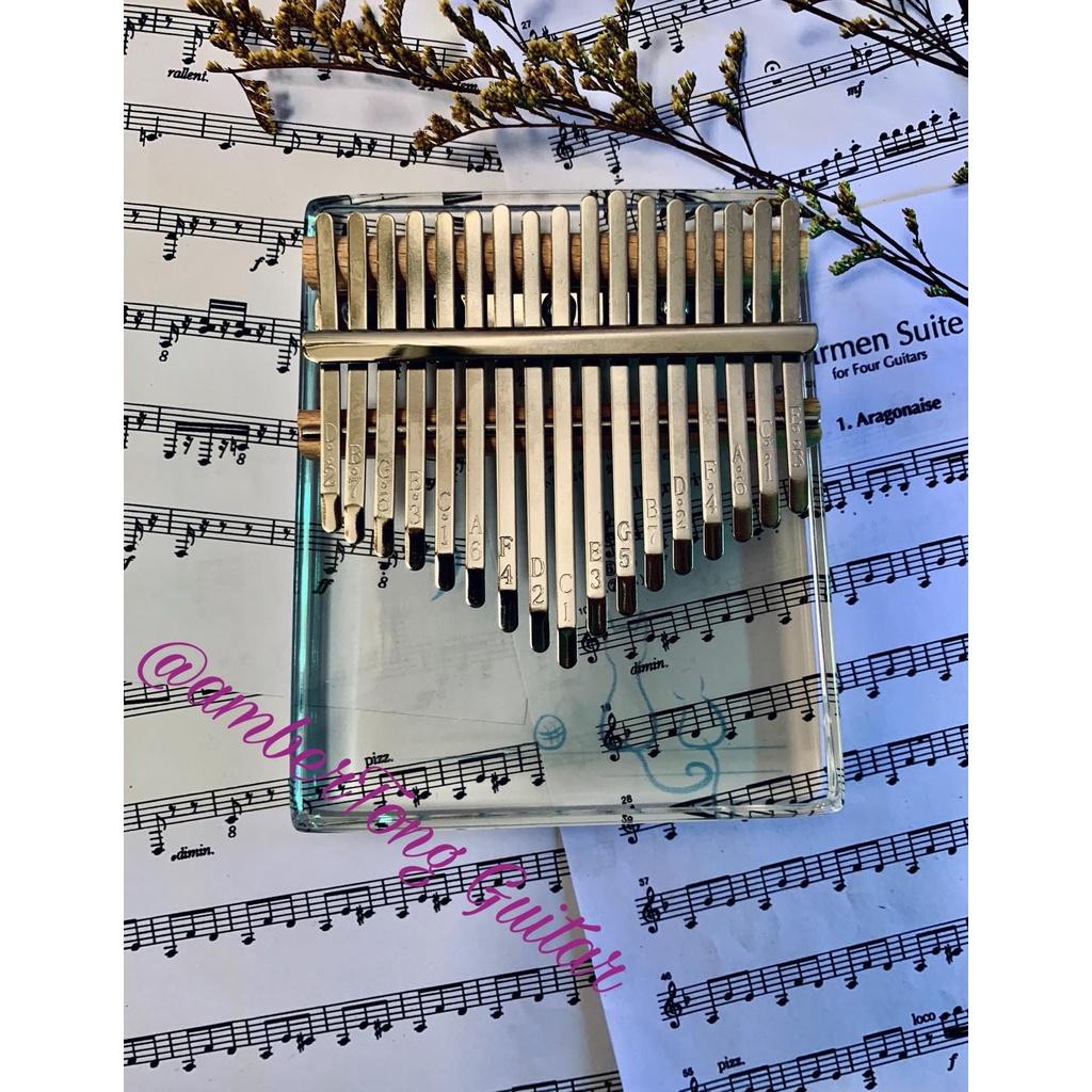 Đàn Kalimba 17 Phím Pha lê trong suốt có hoạ tiết.