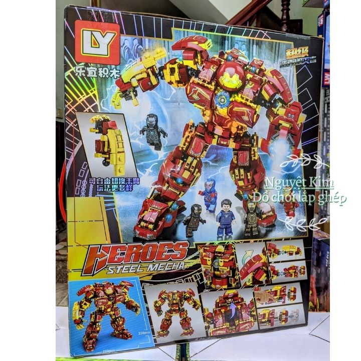 Lắp Ráp Xếp Hình Mô Hình Robot Hulkbuster Khổng Lồ Của Người sắt Iron Man 1450 Khối 76026- Đồ Chơi Phát Triển Trí Tuệ Trẻ Em