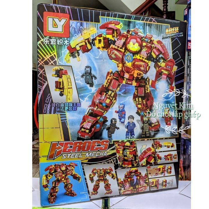 Lắp Ráp Xếp Hình Mô Hình Robot Hulkbuster Khổng Lồ Của Người sắt Iron Man 1450 Khối 76026- Đồ Chơi  Phát Triển Trí Tuệ Trẻ Em