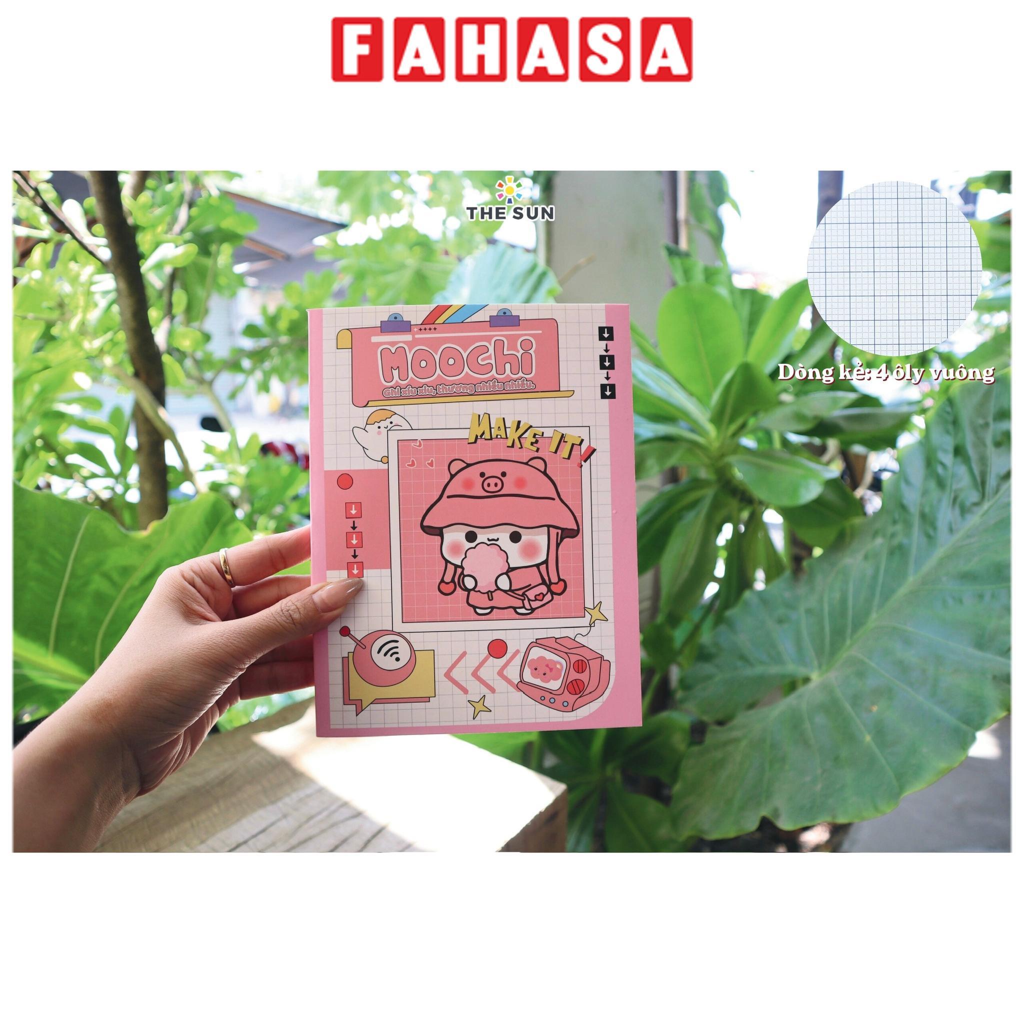 Tập Học Sinh Moochi - 4 Ô Ly Vuông - 96 Trang 120gsm - The Sun - Heo Hồng