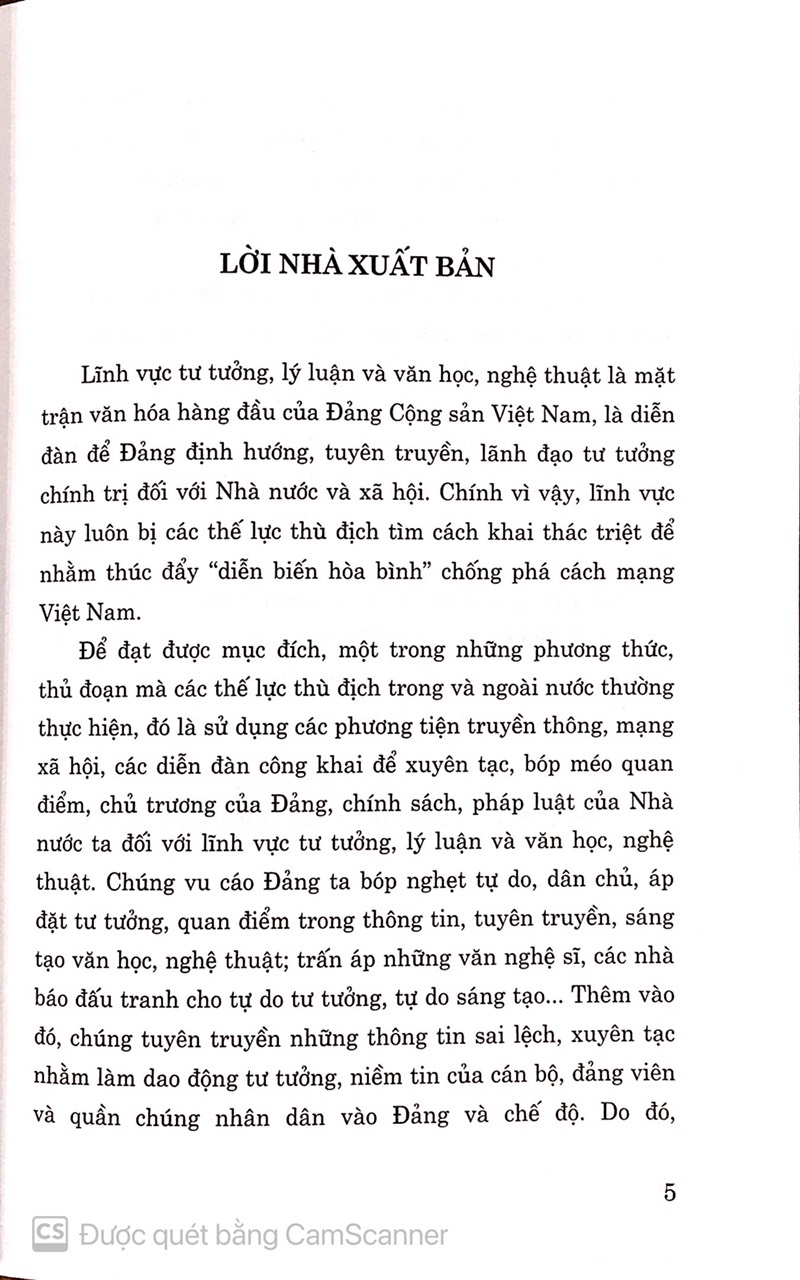 Xử lý thông tin sai lệch, xuyên tạc trên lĩnh vực - tư tưởng, lý luận và văn học, nghệ thuật