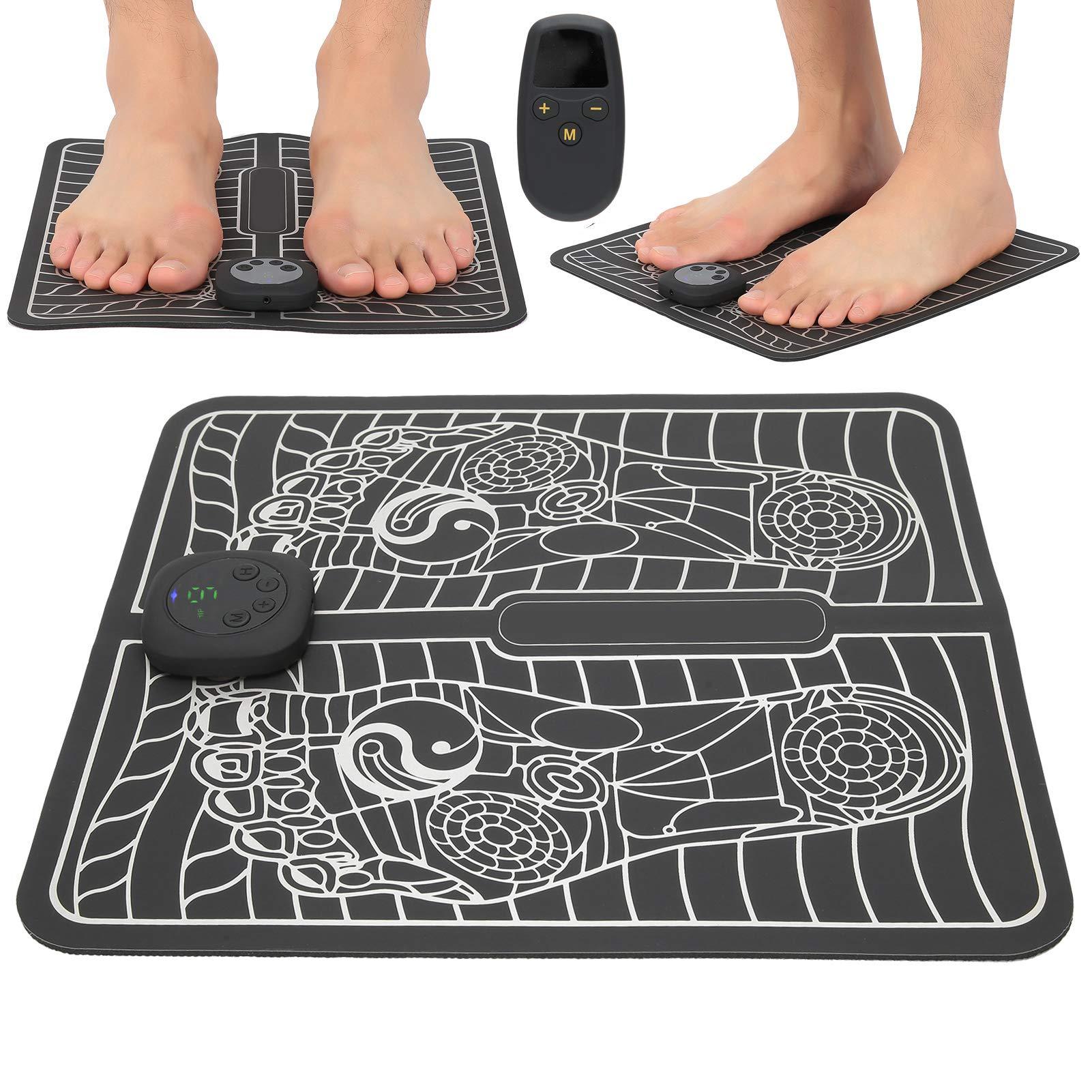 EMS Foot Masseur, USB LCD EMS đệm có thể sạc lại cơ bắp có thể sạc lại máy ABS Massage điện 6 Modes 9 Cấp độ, giảm đau, thư giãn bàn chân