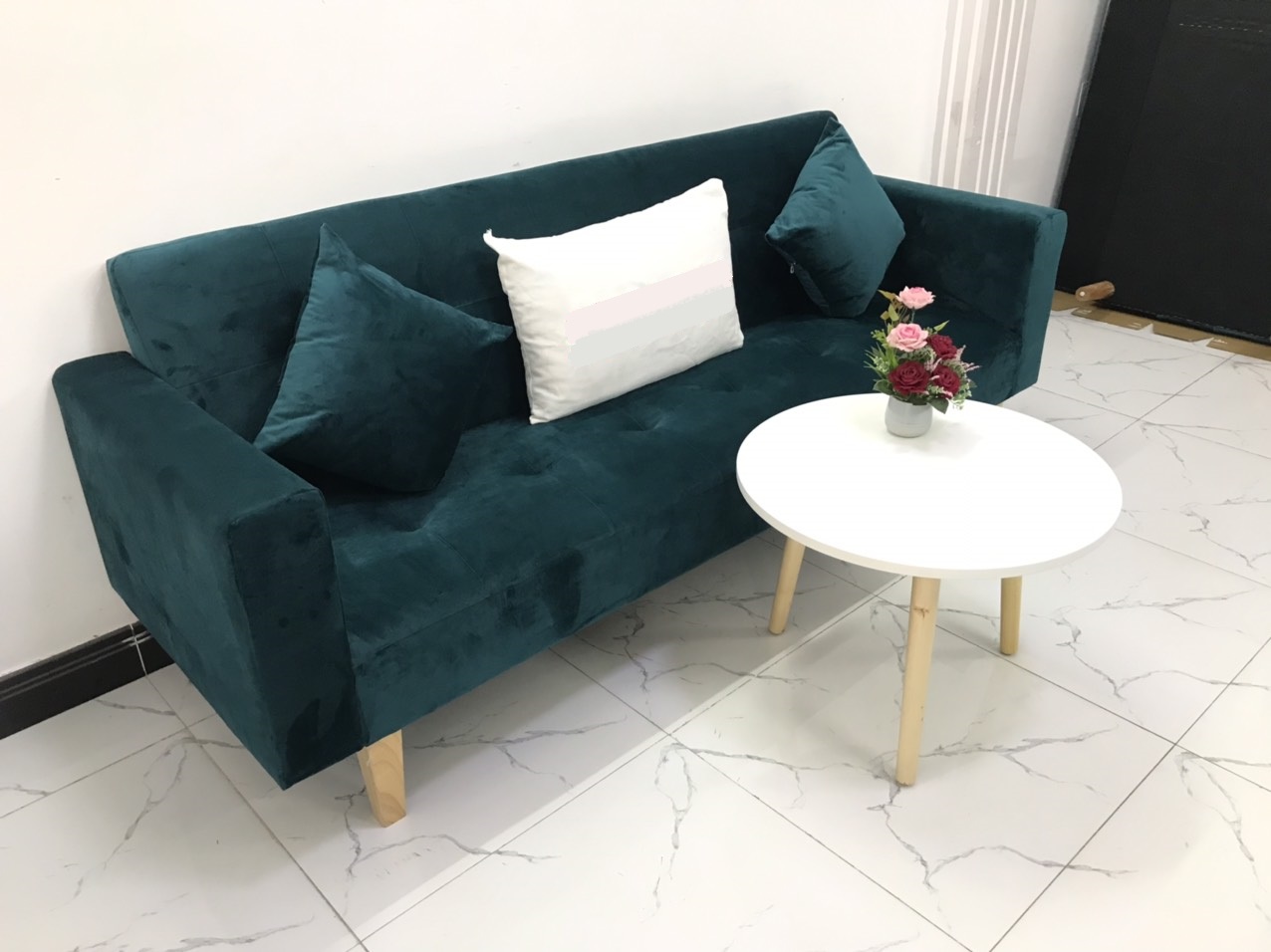 Bộ ghế sofa giường sofa bed tay vịn phòng khách salon linco11