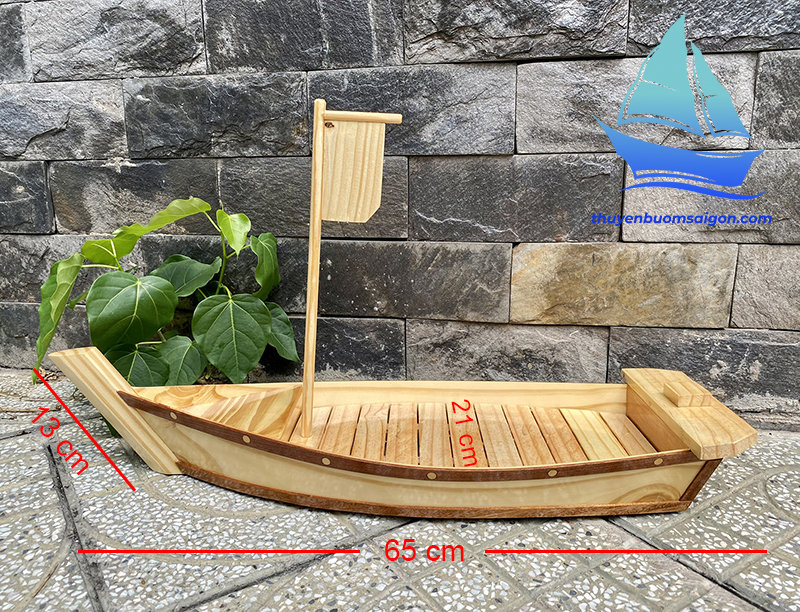 Khay Thuyền Gỗ 63cm Trang Trí Thực phẩm &amp; Sushi - Sashimi Nhật Bản