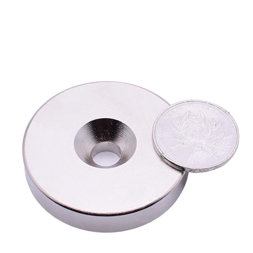 Nam châm tròn có lỗ bắt vít kích thước 50x5mm lỗ 6mm, loại nam châm vĩnh cửu siêu từ tính