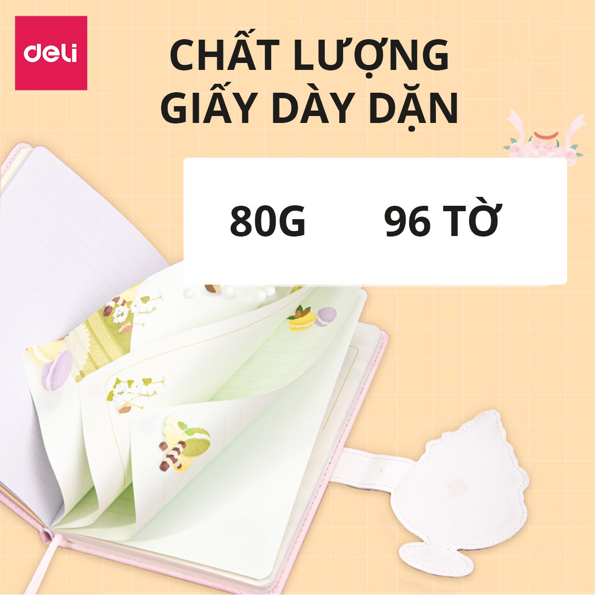 Sổ Tay Ghi Chép Bìa Da Cao Cấp 192 224 Trang 96 112 Tờ 80gsm Deli - Chống Nước Làm Quà Tặng Sang Trọng Phù Hợp Học Sinh Văn Phòng Sổ Kế Hoạch Planner - SZ044 SZ047