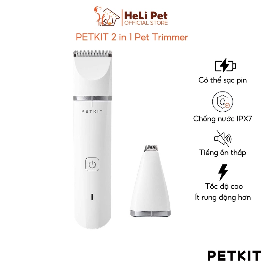 Tông Đơ Cắt, Tỉa, Cạo Lông Chó Mèo Petkit PRO 2023 2in1