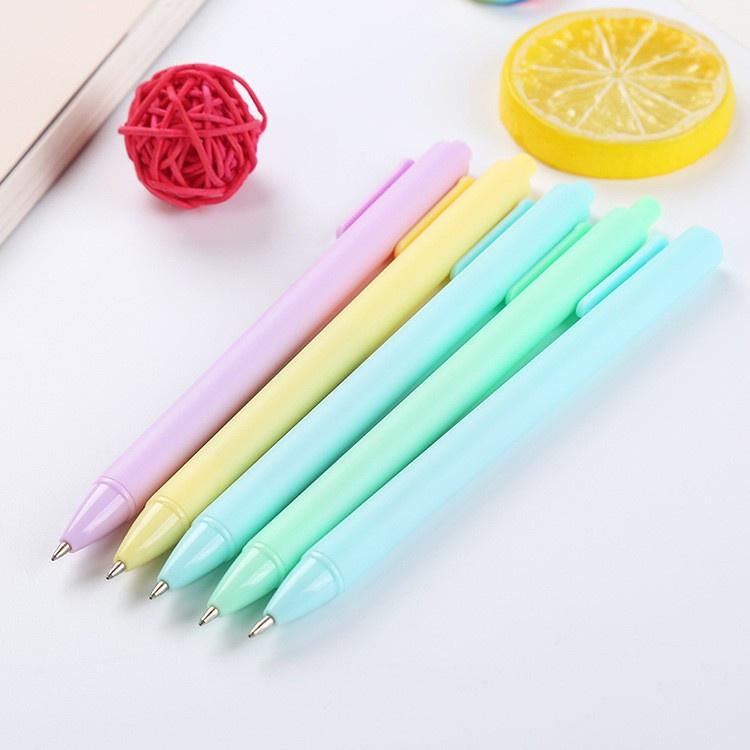 Bút bi gel bấm nhiều màu Macaron cute - 0.5mm - mực nước đen - VPP THIÊN ÁI