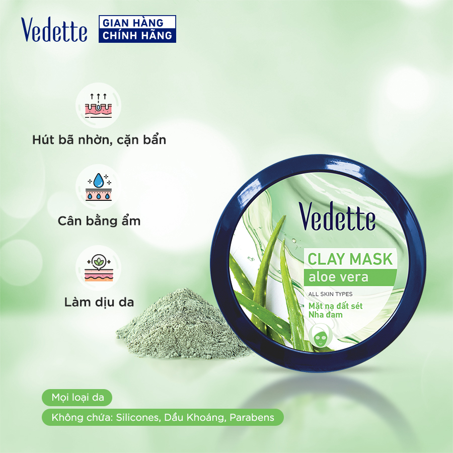 Mặt Nạ Đất Sét Sạch Sâu Dịu Nhẹ Nha Đam Vedette