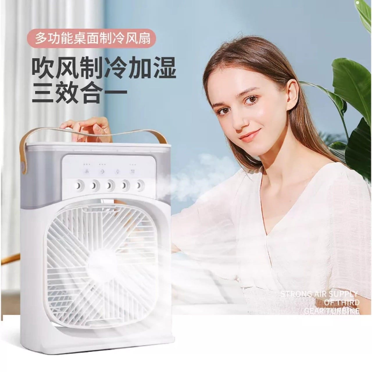 QUẠT PHUN SƯƠNG ĐỂ BÀN 5 BEC PHUN SƯƠNG SIZE LỚN - HÀNG CHÍNH HÃNG