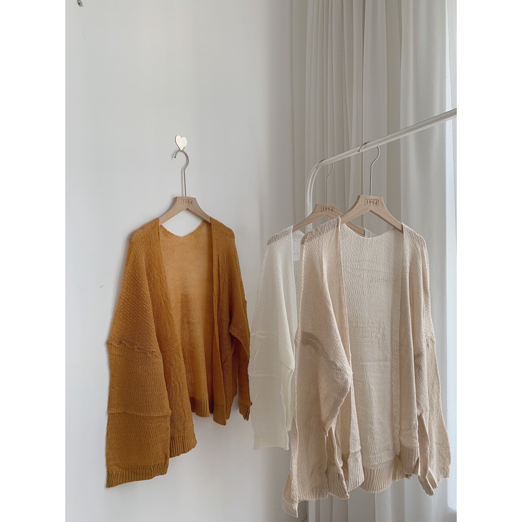 Áo khoác cardigan vải len mỏng cho các nàng