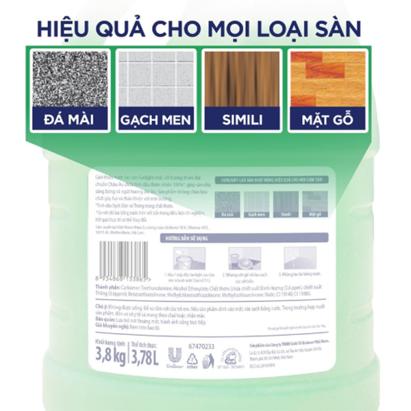 Hình ảnh Nước Lau Sàn Sunlight Tinh Dầu Thiên Nhiên - Hương Hoa Diên Vỹ 3.8kg Hình ảnh Nước Lau Sàn Sunlight Tinh Dầu Thiên Nhiên - Hương Hoa Diên Vỹ 3.8kg