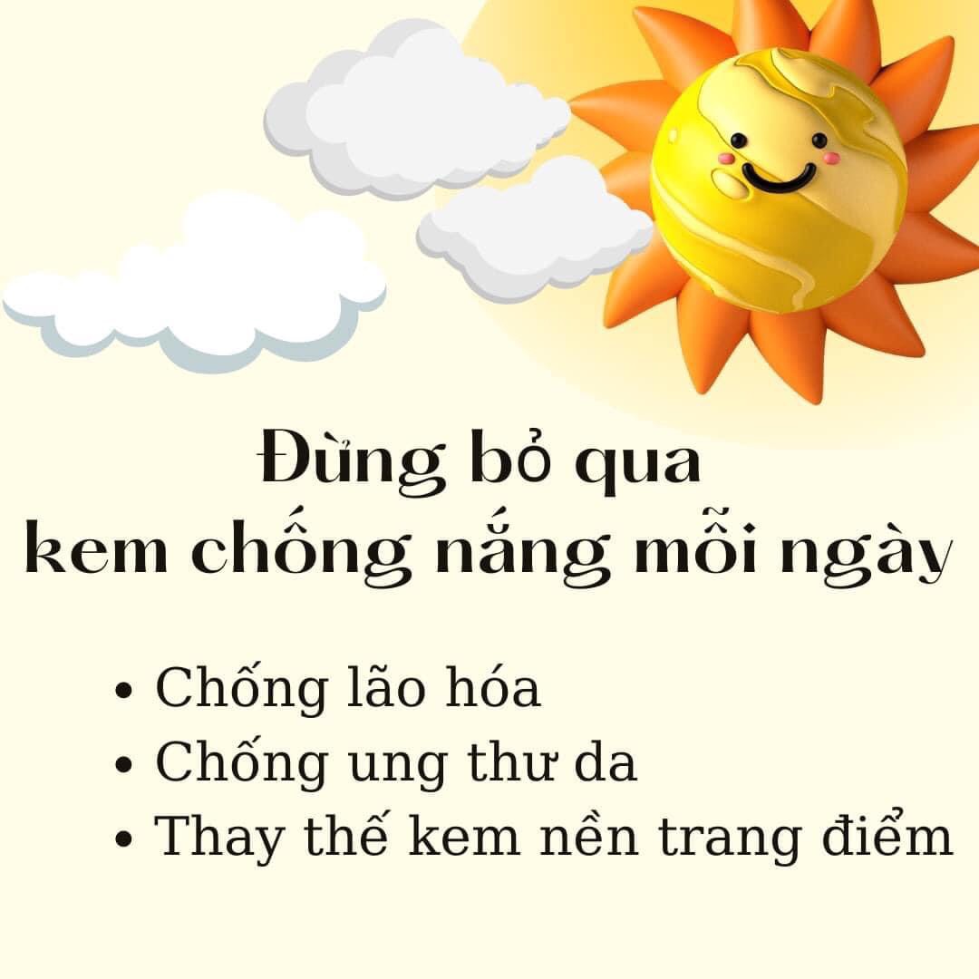 Kem chống nắng cho da mụn nhạy cảm giảm khô bớt dầu trắng da SPF 32, PA ++ Khoáng tươi Viba