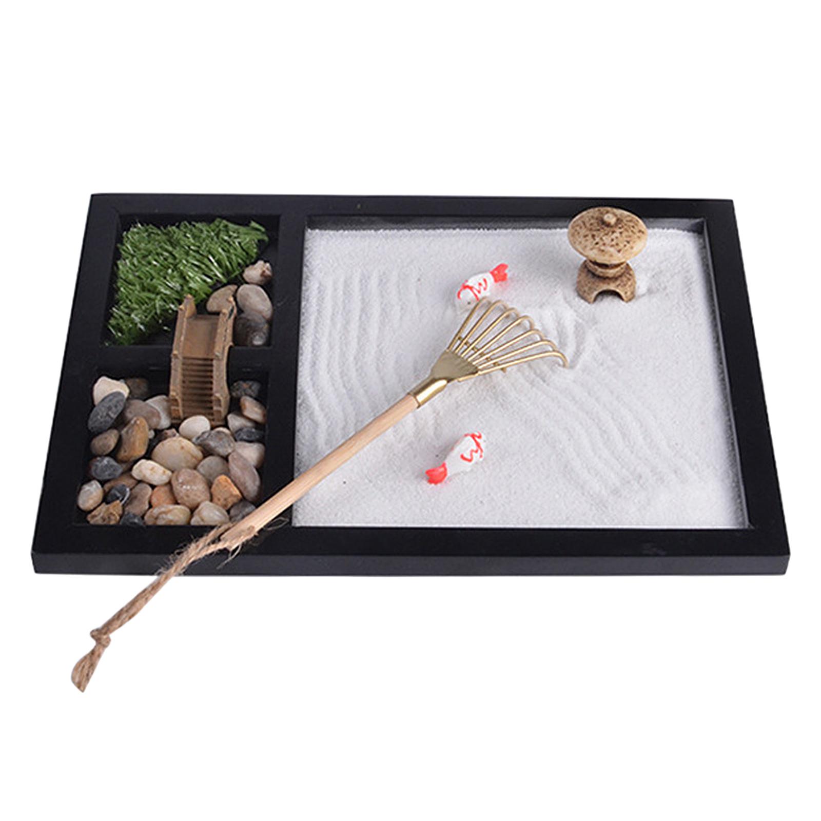 Japanese Zen Garden Kit for Desk Office Table Mini Zen Sand Garden Kit for Meditation