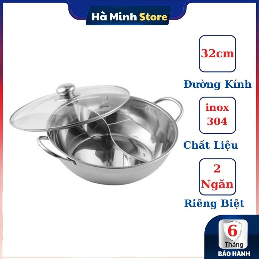 Nồi Lẩu 2 Ngăn Inox Size 30, Đa Năng Sử Dụng Được Với Tất Cả Các Loại Bếp