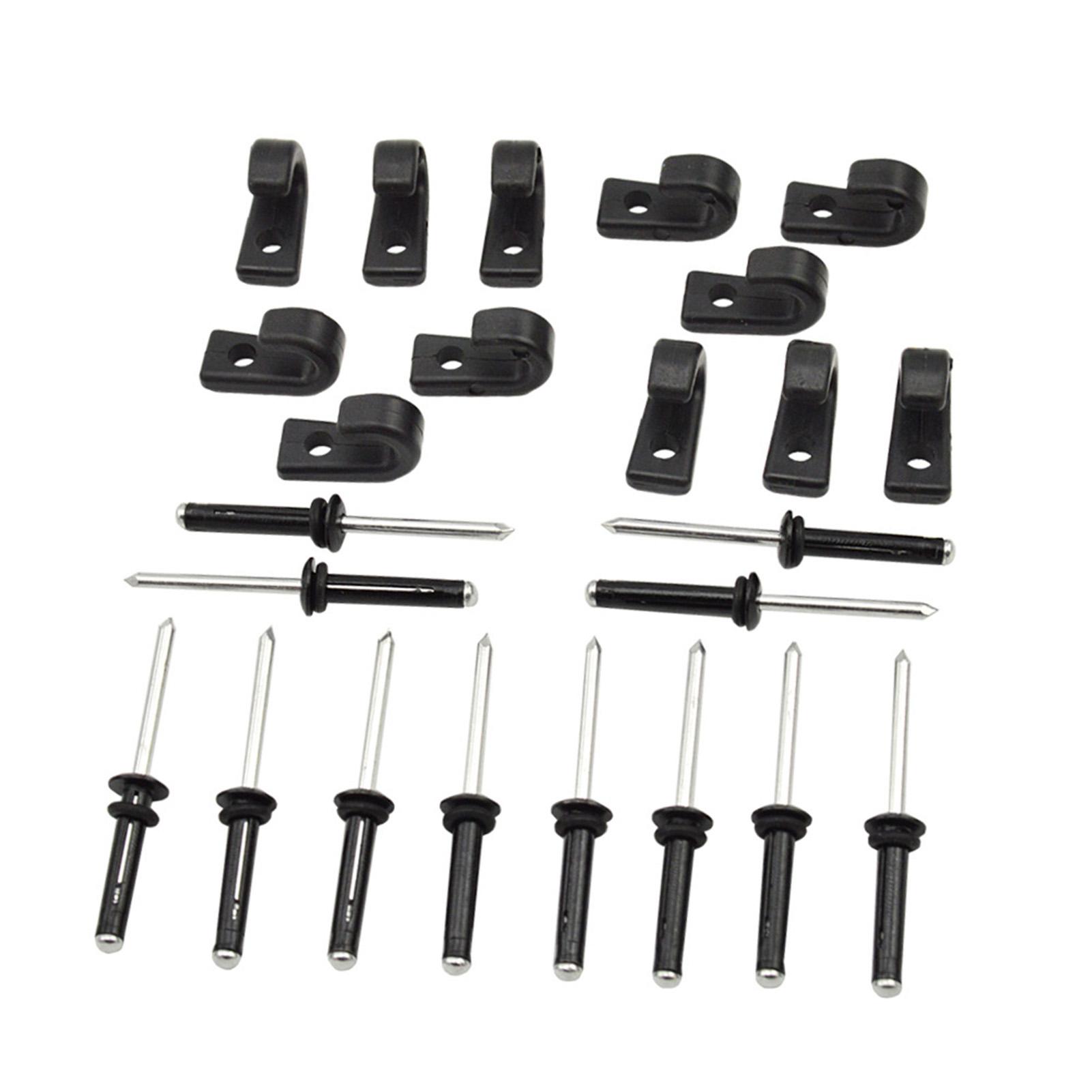Đinh tán bằng nhôm Tri-Grip Nylon Bungee Dây giảm chấn Dây treo hình chữ J Buộc xuống Bộ móc treo cho thuyền chèo thuyền kayak