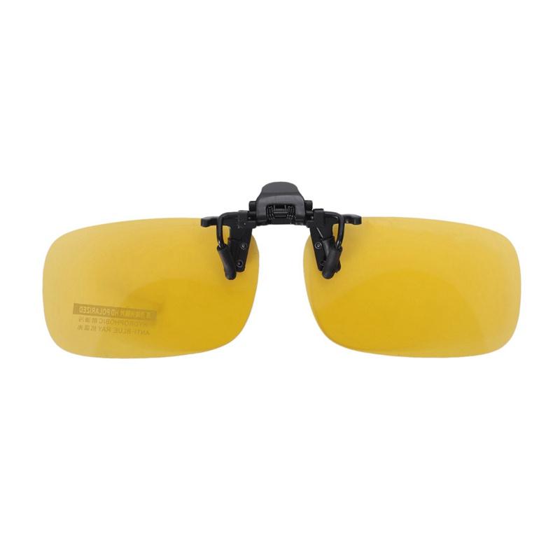 Polarized Night Vision Clip-on Flip-up Lens Sunglasses Driving Glasses Yellow L