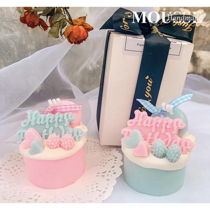 Nến Thơm Bánh Kem Happy Birthday Màu Pastel Ngọt Ngào - Dory Lab