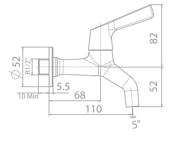Vòi lạnh (vòi gắn tường ) Winston WF-T602(FFAST602) -hàng chính hãng American Standard