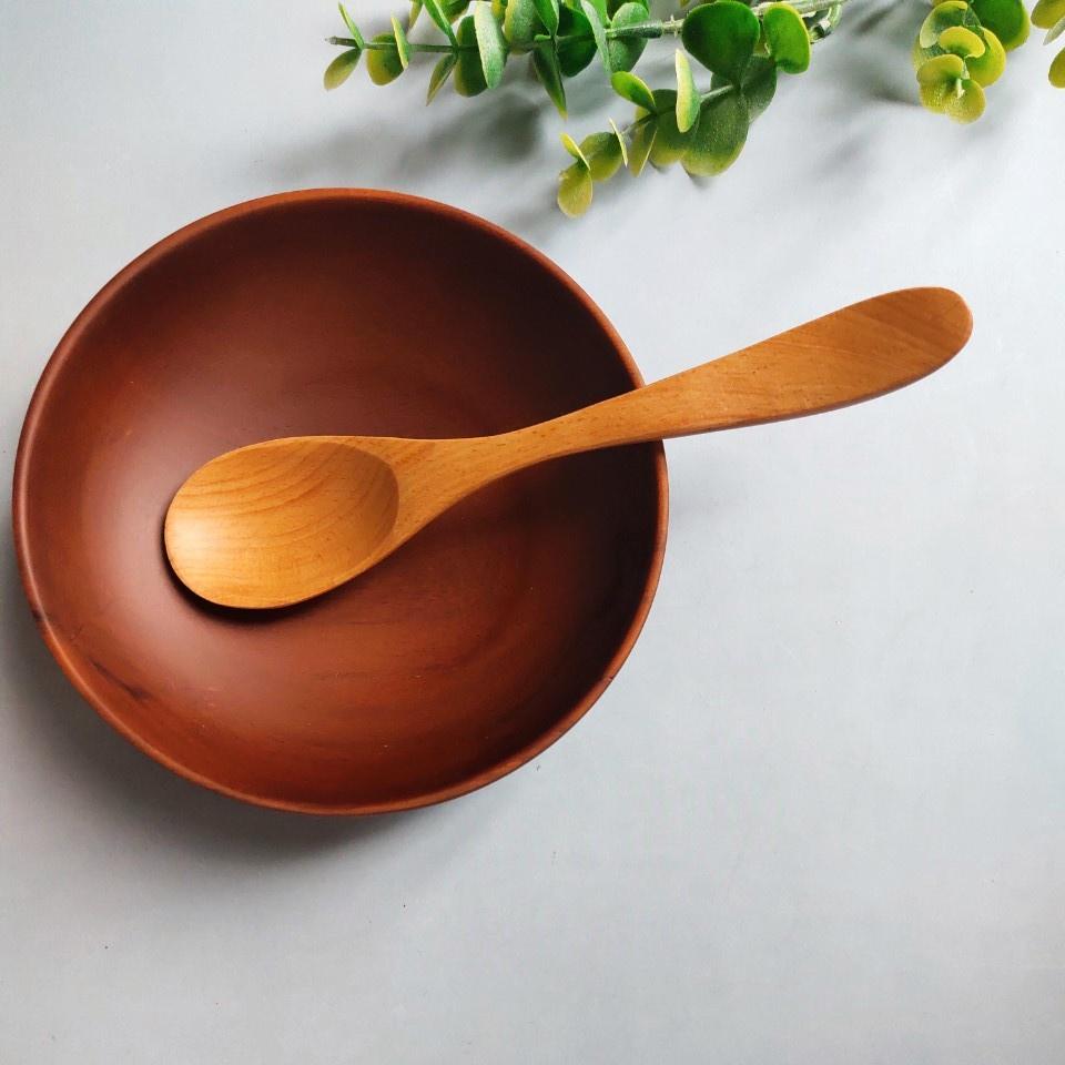 Thìa, Muỗng Gỗ Beech 18cm, Thìa Gỗ Tự Nhiên, Thìa Ăn Chè, Soup, Cơm Tiện Lợi