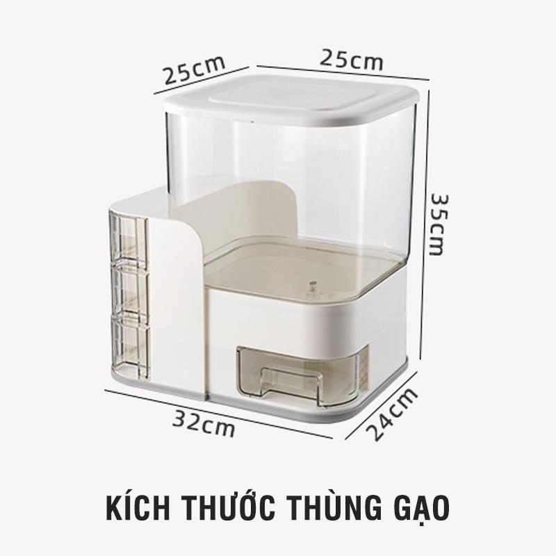 [TG05] Thùng đựng gạo nhiều ngăn- Thùng gạo thông minh VKIT- Sức chứa 20 kg TG05