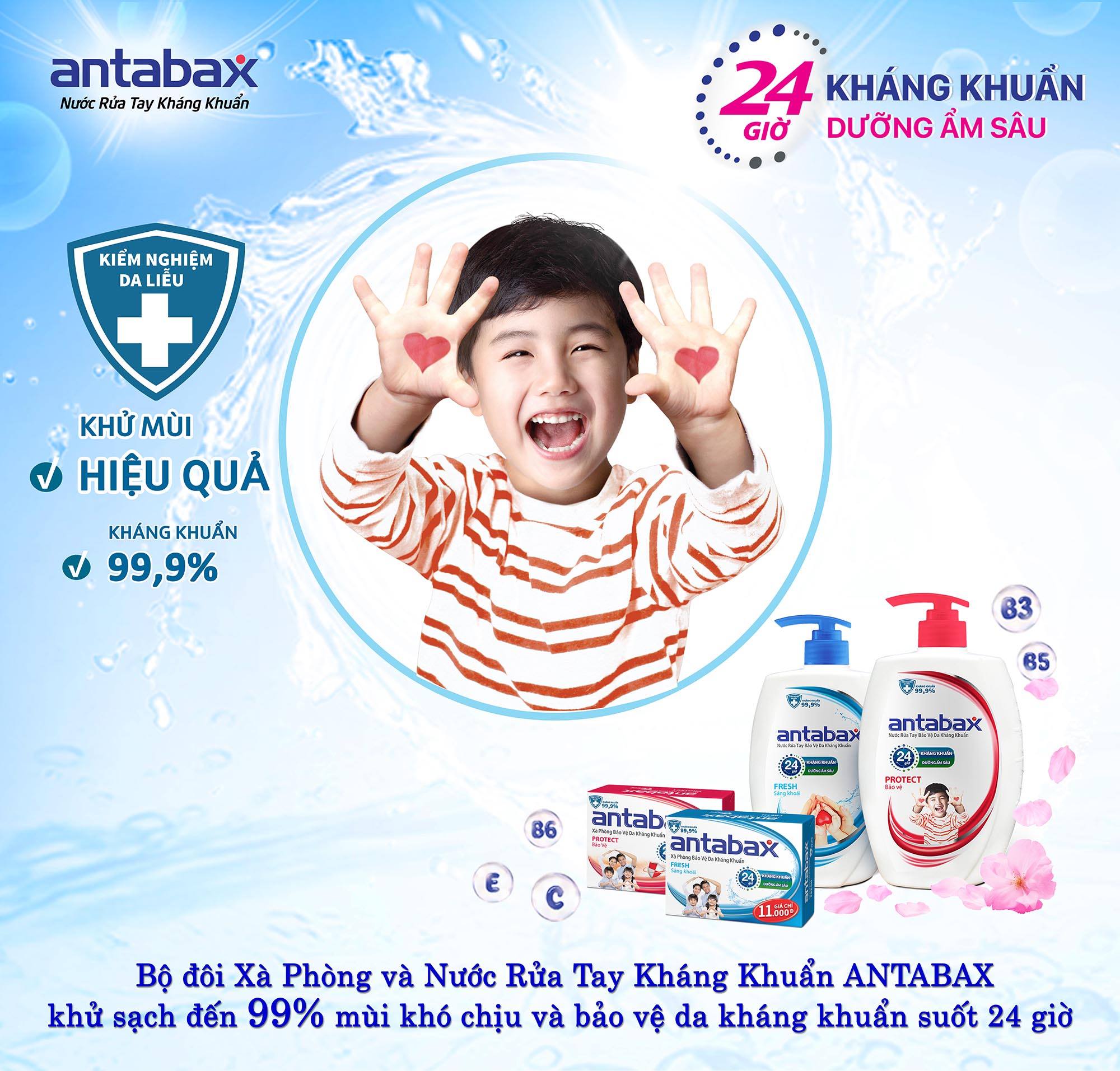 Bộ Đôi Nước Rửa Tay Bảo Vệ Da Kháng Khuẩn ANTABAX 500ml x 2 - MUA 1 ĐƯỢC 3 (TẶNG xà bông Antabax + ví Antabax)