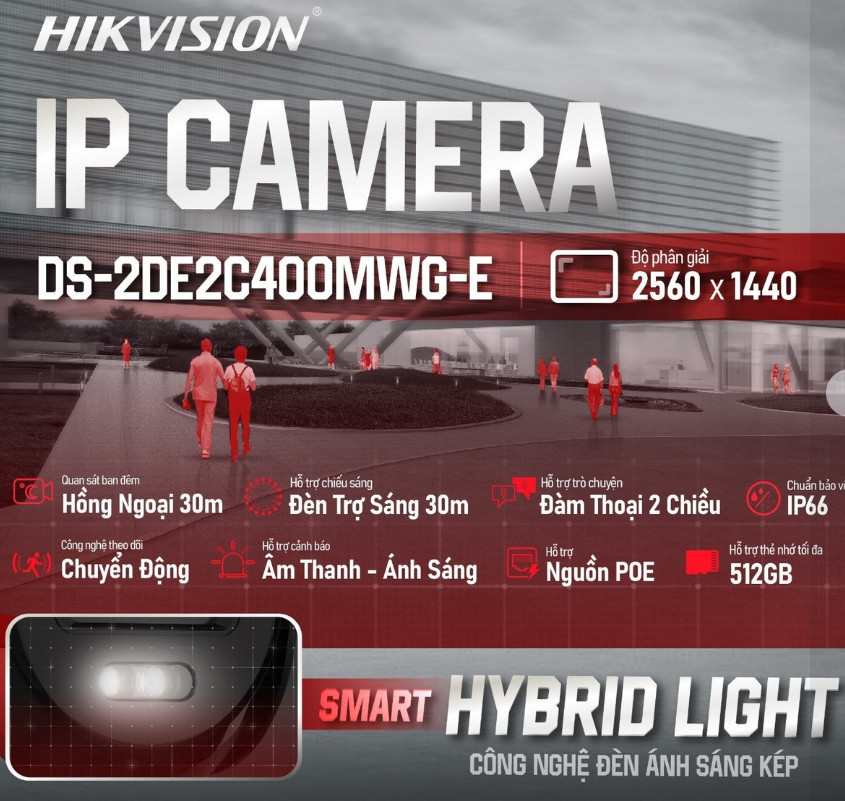 Camera Hikvision  IP  Mini PT Smart Hybird Light 4MP và 2Mp tích hợp mic -Hàng chính hãng