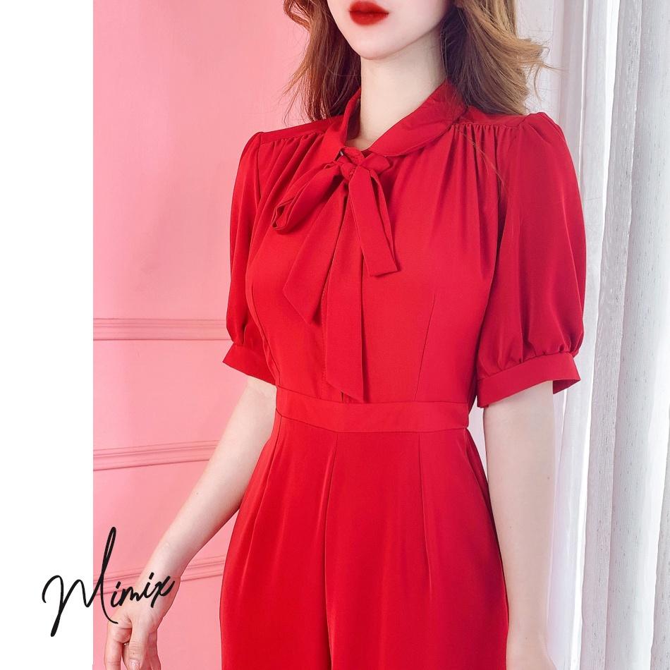 Jumpsuit đồ bay áo liền quần trơn cổ sen MIMIX BM4220