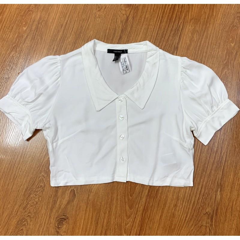 Áo sơ mi croptop tay phồng F21