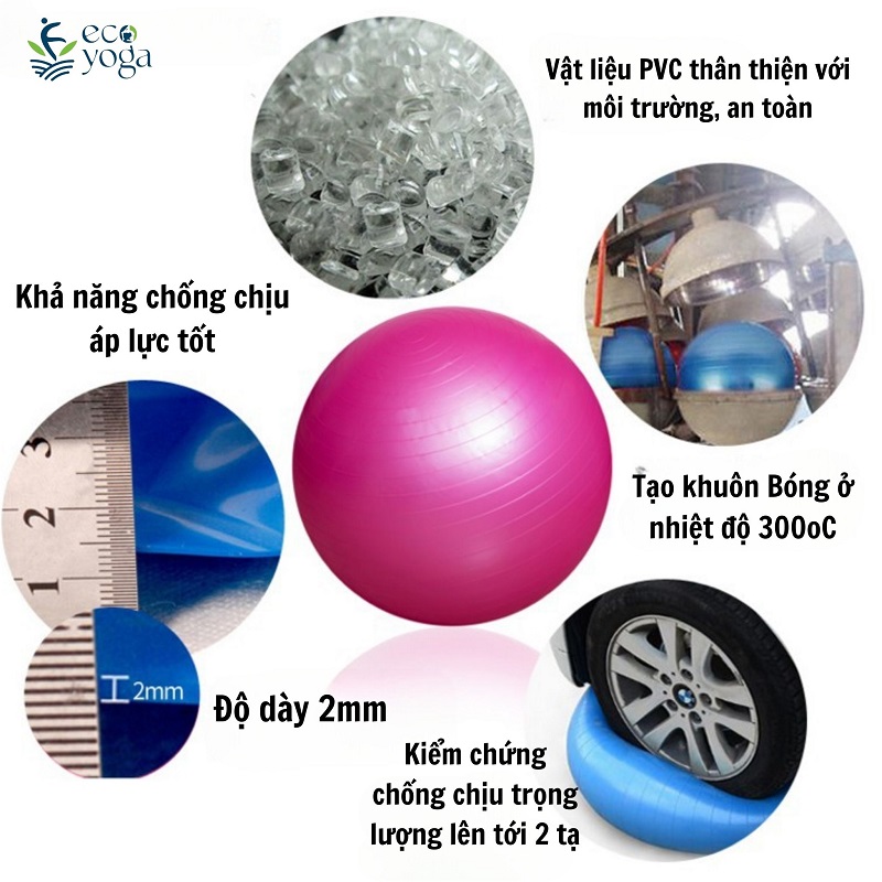 Bóng trơn size 75cm, trong lượng 1kg, chất liệu PVC chịu lực cao , Thể Hình, tập GYM , YOGA đủ màu