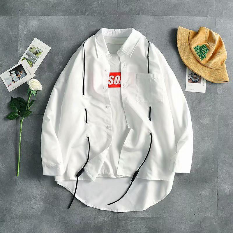Áo sơ mi tay dài dáng rộng thời trang phong cách cho nam