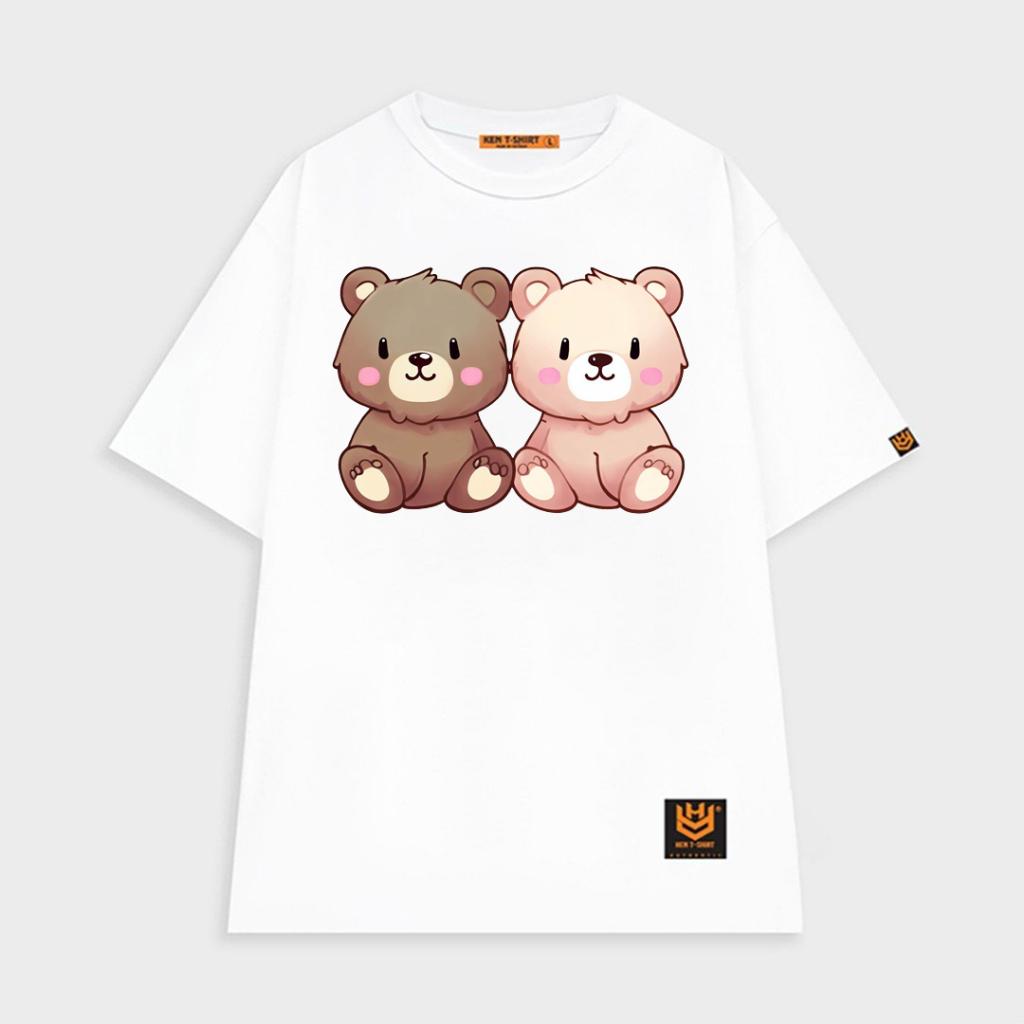 Áo thun tay lỡ unisex cặp gấu teddy dễ thương áo đôi nam nữ - BND2