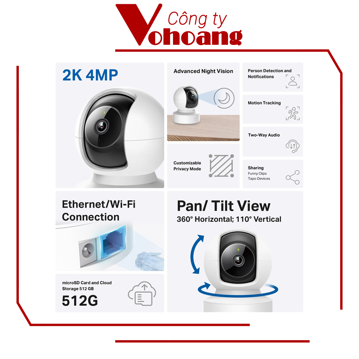 Camera WIFI An Ninh TP-Link Tapo C222 | 2K QHD 4MP | Đàm thoại 2 chiều | Tầm nhìn ban đêm | Dễ cài đặt | Bảo hành 2 năm | Hàng Chính Hãng