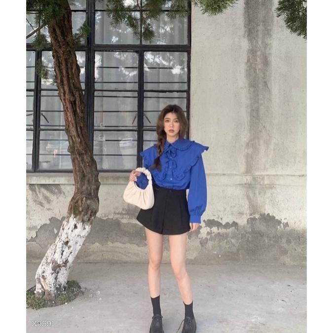 SET ÁO SƠ MI CỔ BÈO KÈM SHORT