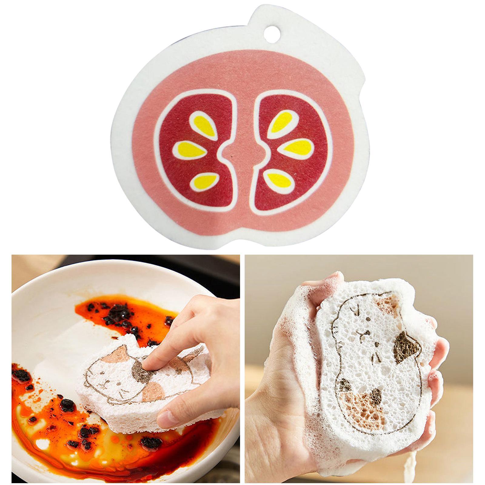 2Pcs Wood Pulp Sponge Odor Resistant General Purpose Cleaning for Kitchen
