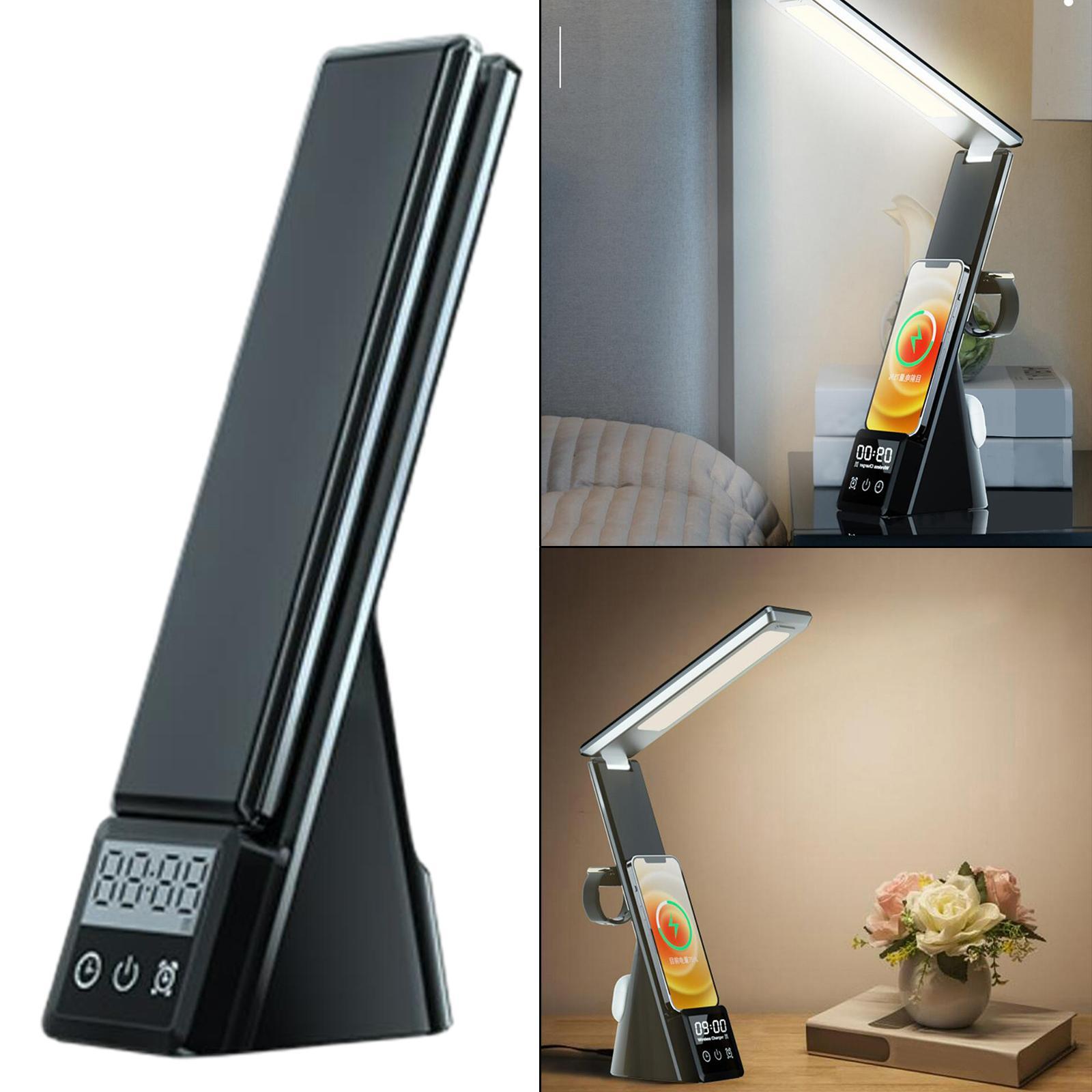 Table Lamp with USB Charger Home Reading Desk Light  Black