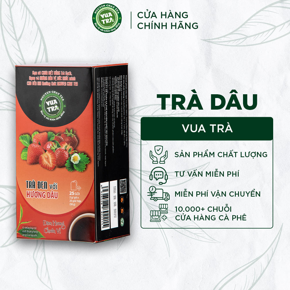Trà đen túi lọc hương dâu thanh khiết NGUYÊN CHẤT TEA truyền thống, đậm vị vùng Cao Nguyên - 50g