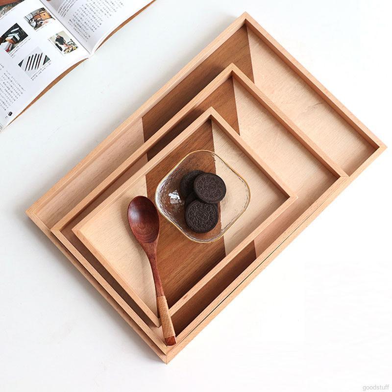 Khay Gỗ Hình Chữ Nhật Dùng Để Đựng Cà Phê Tiện Dụng
