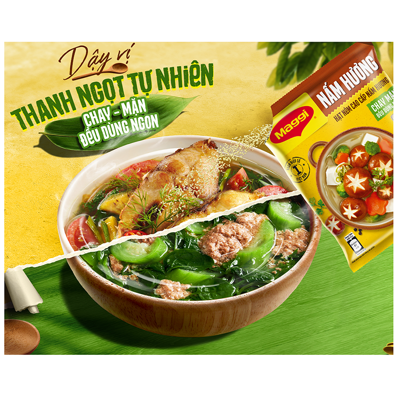 [Tặng Hạt nêm Maggi Nấm hương 200g] Hạt nêm cao cấp MAGGI Nấm Hương gói 800g