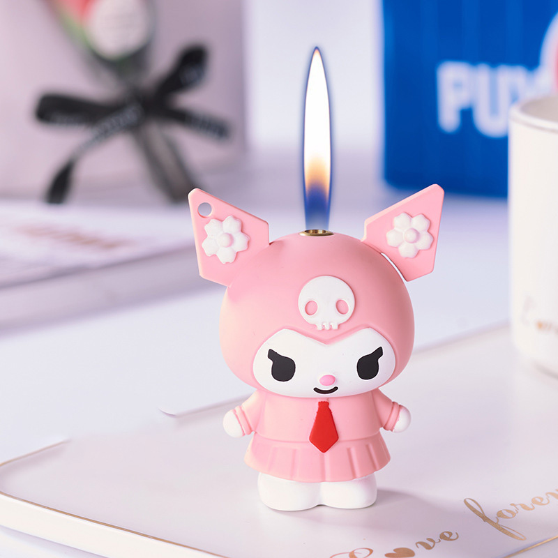Hột quẹt bật lửa hoạt hình Kuromi có dây đeo - xài gas