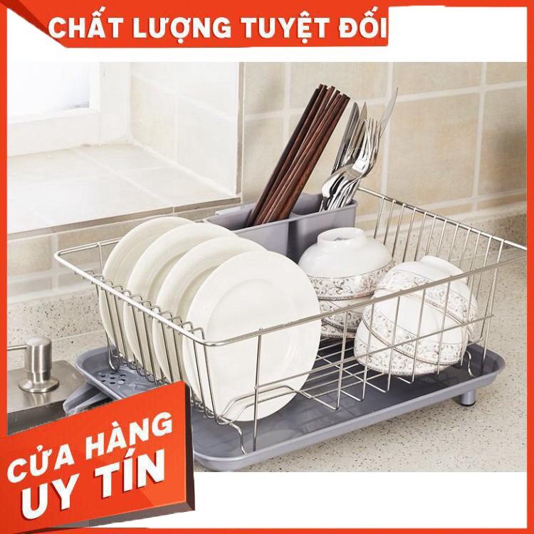 RỔ ÚP CHÉN INOX CÓ KHAY HỨNG NƯỚC