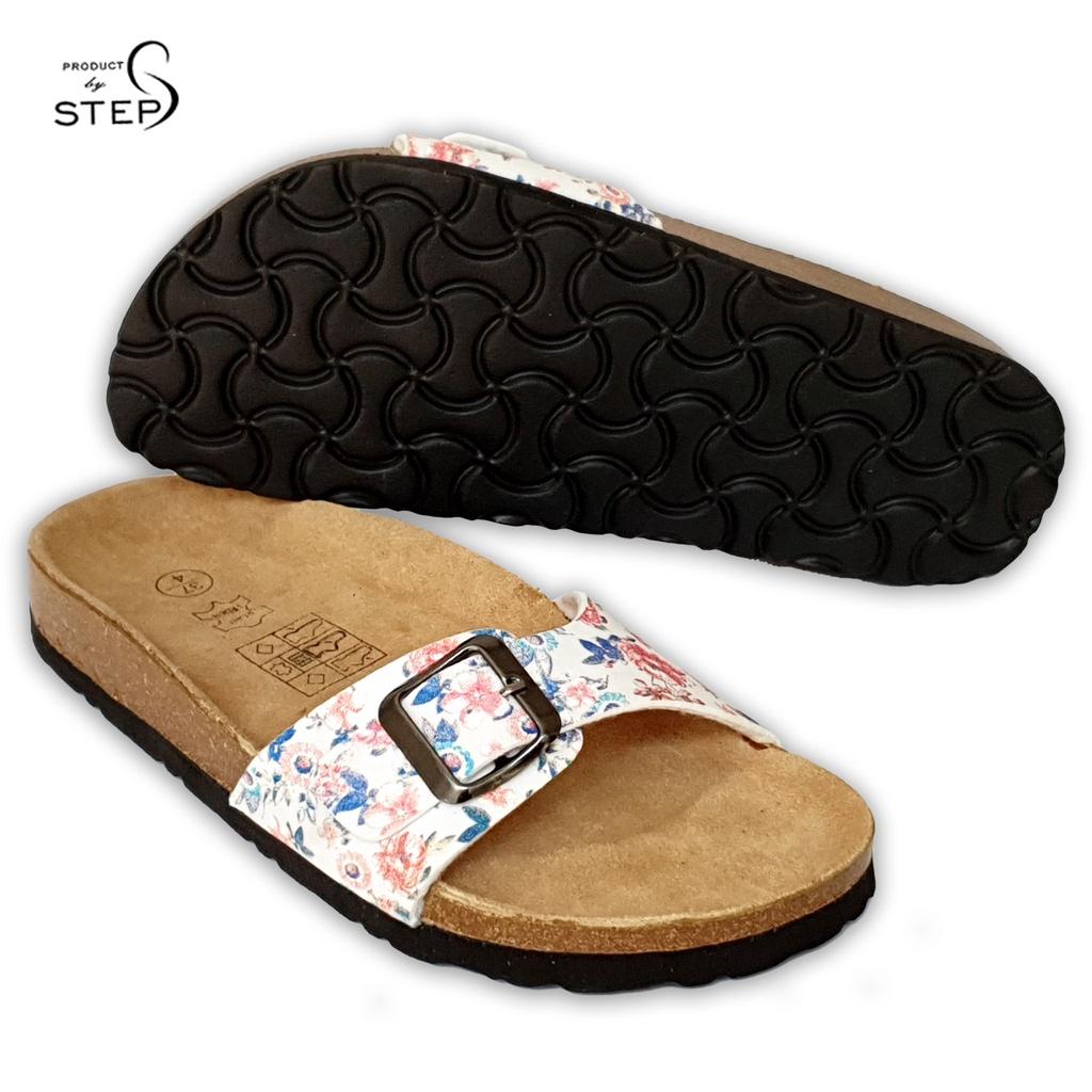 Dép đế trấu EVA in hoa văn quai bản 1 khoá (Size 35-39)